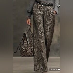 STYLEWE Leopard Pattern Wide-Leg Pants